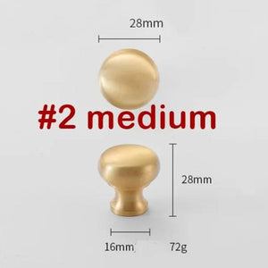 Solid Brass Round Cabinet Pulls & Knobs - Silver Finish Hardware - #2 Brass (large) / 1pc