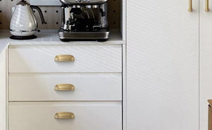 Solid Brass Cabinet Cup Pulls - Silver Finish Decorative Hardware - view 5
