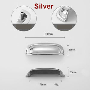 Solid Brass Cabinet Cup Pulls - Silver Finish Decorative Hardware - #3 Silver / 1pc