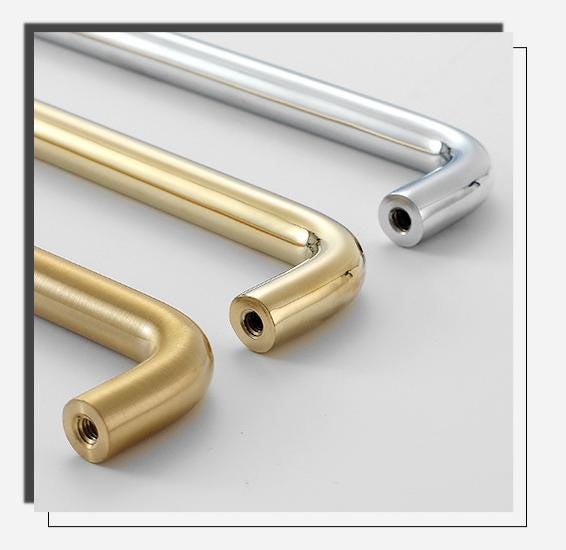 Solid Brass Cabinet Pulls & Knobs - Silver Finish for Wardrobes - #4 Gold 160mm / 1pc