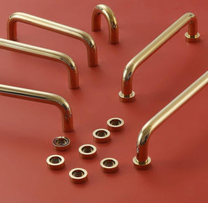 Solid Brass Cabinet Pulls & Knobs - Silver Finish for Wardrobes - #4 Gold 32mm / 1pc