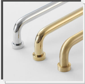 Solid Brass Cabinet Pulls & Knobs - Silver Finish for Wardrobes - #4 Gold 128mm / 1pc