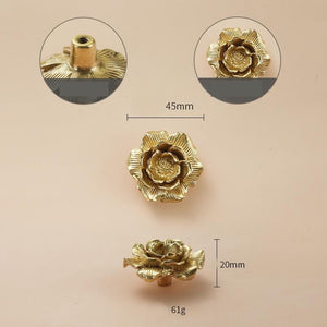 Solid Brass Floral Cabinet Pulls & Knobs - Gold Finish for Cabinets - view 3