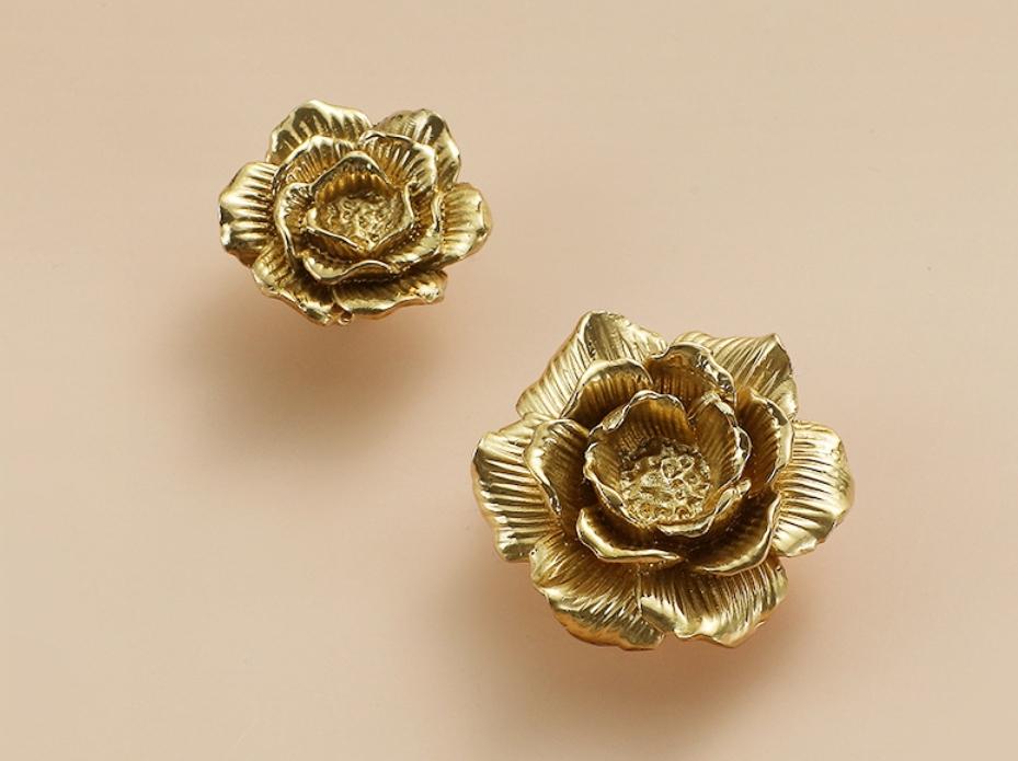 Solid Brass Floral Cabinet Pulls & Knobs - Gold Finish for Cabinets - view 5