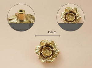 Solid Brass Floral Cabinet Pulls & Knobs - Gold Finish for Cabinets - view 8