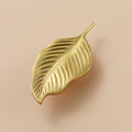 Solid Brass Leaf Cabinet Pulls & Knobs - Gold Finish for Cabinets - #8 / 1pc