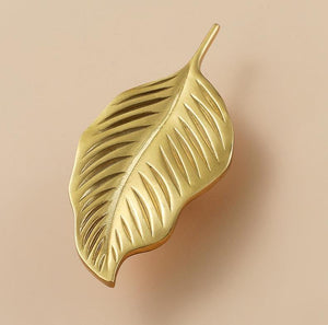 Solid Brass Leaf Cabinet Pulls & Knobs - Gold Finish for Cabinets - view 8
