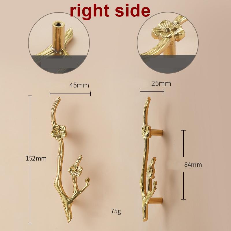 Solid Brass Flowering Branch Drawer Knob 45 152mm 1 3/4" 6" Brass Color Kitchen Door Drawer Pull Furniture Hardware Wholesale