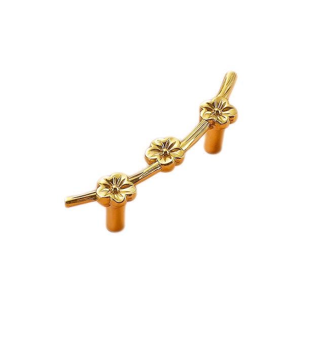 Solid Brass Flowering Branch Drawer Knob 20 103mm 3/4" 4" Brass Color Kitchen Door Drawer Pull Furniture Hardware Wholesale