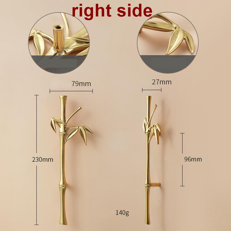 Solid Brass Bamboo Branch Drawer Knob 79 230mm 3" 9" Brass Color Kitchen Door Drawer Pull Furniture Hardware Wholesale