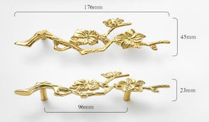 Solid Brass Floral Cabinet Pulls & Knobs - Gold Finish for Cabinets - view 5