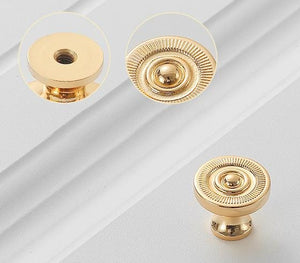 Solid Brass Round Cabinet Pulls & Knobs - Gold Finish for Cabinets - view 3