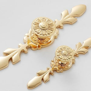 Solid Brass Floral Cabinet Pulls & Knobs - Gold Finish for Cabinets - view 7