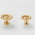Solid Brass Floral Cabinet Pulls & Knobs - Gold Finish for Cabinets - #4 27mm / 1pc