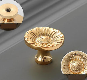 Solid Brass Floral Cabinet Pulls & Knobs - Gold Finish for Cabinets - view 6