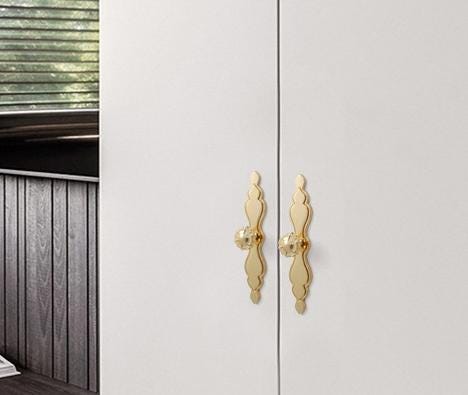Solid Brass Flower With Leaves Drawer Knob 120 174 mm 5" 8" Gold Color Kitchen Door Drawer Pull Furniture Hardware Wholesale
