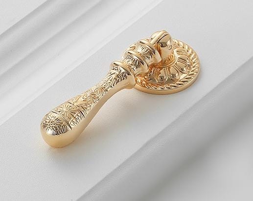Solid Brass Drop Ring Drawer Pull Knob Door Knocker 34 86 mm 1 3/8 3 3/8 Inches Gold Color Kitchen Furniture Hardware Wholesale Bulk