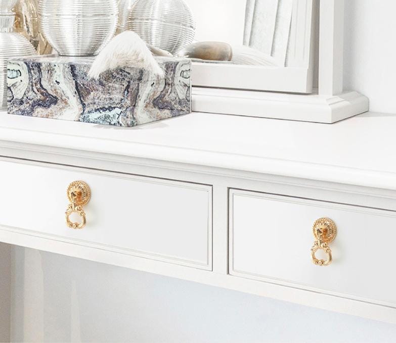 Solid Brass Drop Ring Drawer Pull Knob Door Knocker 34 60 mm 1 3/8 2 3/8 Inches Gold Color Kitchen Furniture Hardware Wholesale Bulk