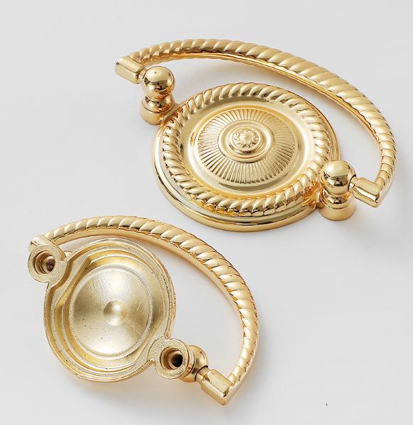 Solid Brass Drop Ring Drawer Pull Knob Door Knocker 78 94 mm 3 4 Inches Gold Color Kitchen Furniture Hardware Wholesale Bulk