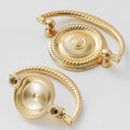Solid Brass Drop Ring Door Knocker Ring Pulls - Gold Finish Hardware - #14 78mm / 1pc