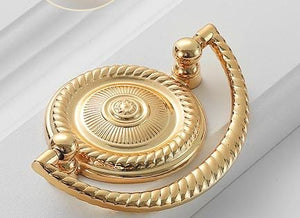 Solid Brass Drop Ring Door Knocker Ring Pulls - Gold Finish Hardware - view 8