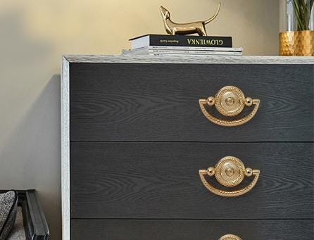 Solid Brass Drop Ring Drawer Pull Knob Door Knocker 78 94 mm 3 4 Inches Gold Color Kitchen Furniture Hardware Wholesale Bulk