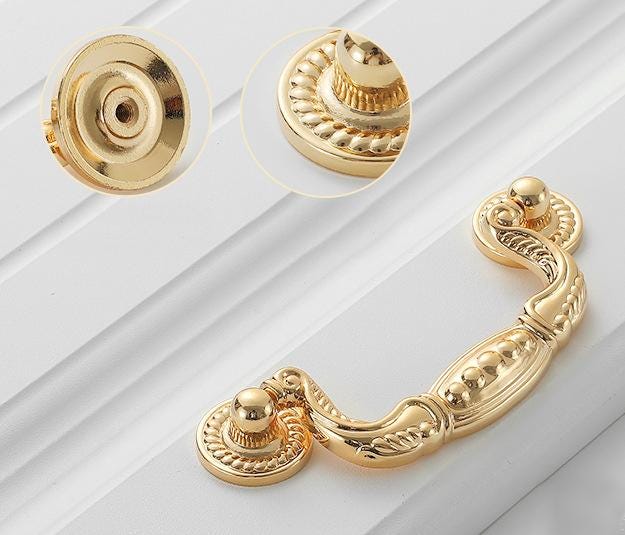 Solid Brass Cabinet Pulls & Knobs - Gold Finish Furniture Hardware - view 6
