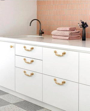 Solid Brass Cabinet Pulls & Knobs - Gold Finish Furniture Hardware - view 7