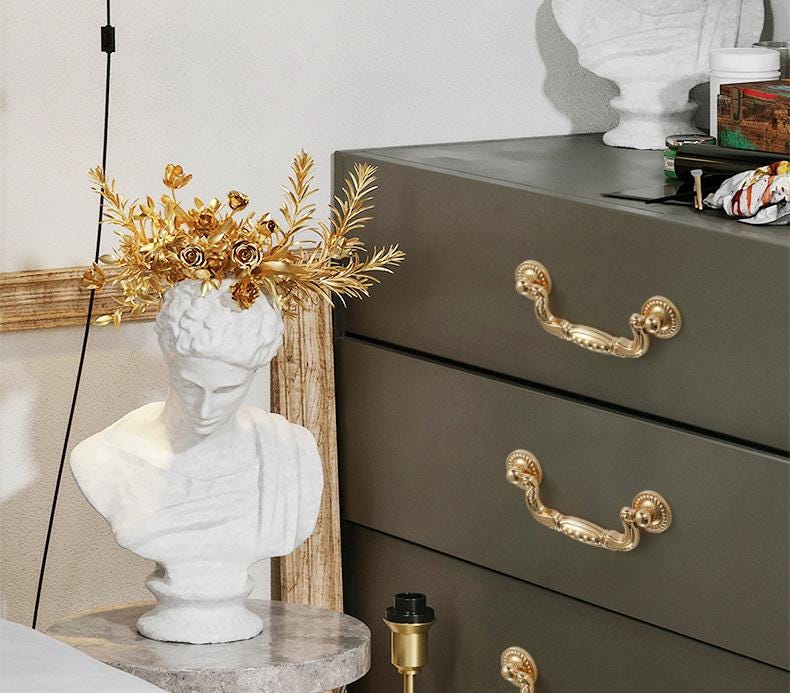 Solid Brass Cabinet Pulls & Knobs - Gold Finish Furniture Hardware - view 8