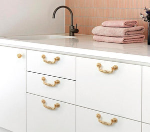 Solid Brass Cabinet Pulls & Knobs - Gold Finish Furniture Hardware - view 3