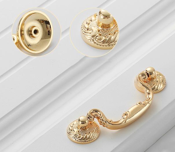 Solid Brass Drawer Pull Handle Gold Color 4 6 9 Inches 104 161 225 mm Kitchen Cabinet Door Furniture Decor Hardware Wholesale