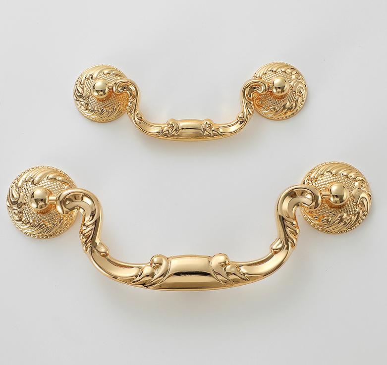 Solid Brass Drawer Pull Handle Gold Color 4 6 9 Inches 104 161 225 mm Kitchen Cabinet Door Furniture Decor Hardware Wholesale