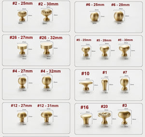 Solid Brass Cabinet Cup Pulls - Furniture for Cabinets & Drawers - #2 - 25mm / 1pc