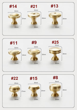 Solid Brass Cabinet Cup Pulls - Furniture for Cabinets & Drawers - #2 - 30mm / 1pc