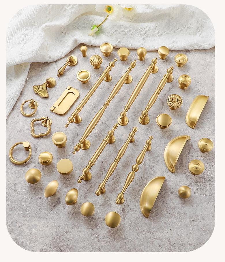 Solid Brass Cabinet Cup Pulls - Furniture for Cabinets & Drawers - #6 - 25mm / 1pc