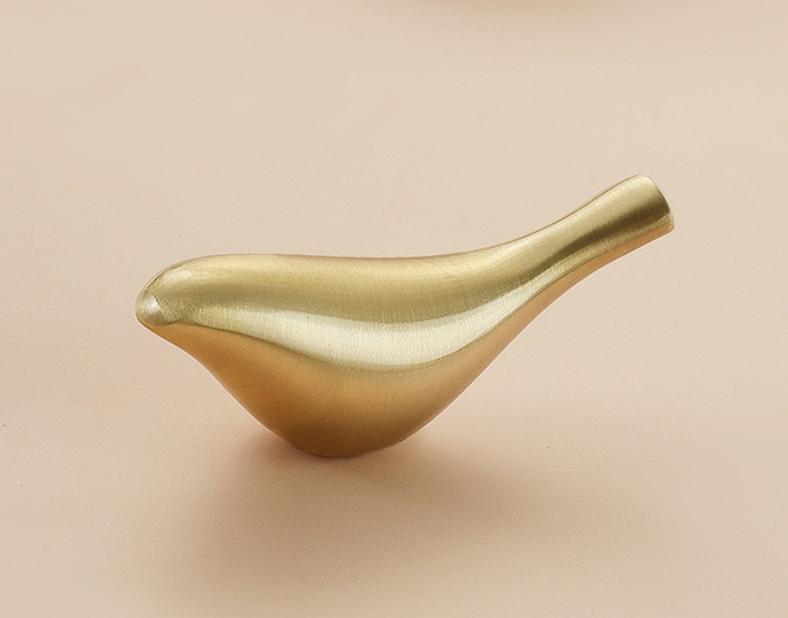 Brushed Solid Brass Bird Drawer Knob 28 68 mm 1 1/8" 2 5/8" Gold Color Kitchen Door Drawer Pull Furniture Hardware Wholesale