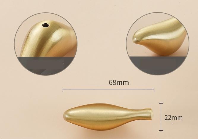 Solid Brass Cabinet Pulls & Knobs - Gold Finish Furniture Hardware - view 5