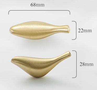 Brushed Solid Brass Bird Drawer Knob 28 68 mm 1 1/8" 2 5/8" Gold Color Kitchen Door Drawer Pull Furniture Hardware Wholesale