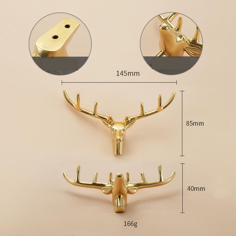 Solid Brass Deer Drawer Knob 83 145 mm 3 1/4" 5 3/4" Gold Color Kitchen Door Drawer Pull Furniture Hardware Wholesale