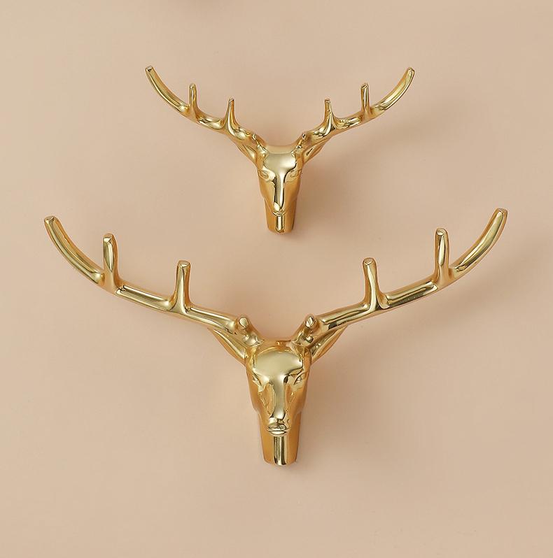 Solid Brass Deer Drawer Knob 83 145 mm 3 1/4" 5 3/4" Gold Color Kitchen Door Drawer Pull Furniture Hardware Wholesale