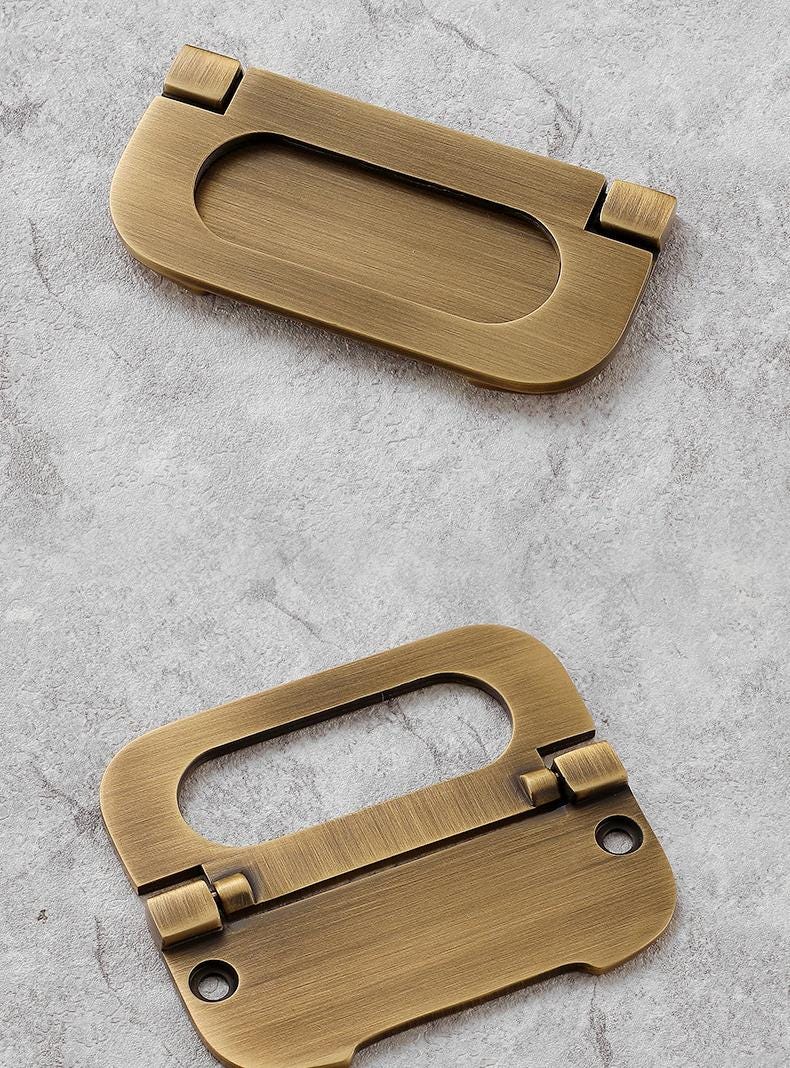 Solid Brass Ring Flush Cabinet Pulls - Furniture for Wardrobes - view 3