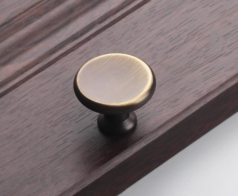 Aged Solid Brass Drawer Knob 33 24 33 mm 1 1/4" 1" 1 1/4" Antique Bronze Kitchen Door Drawer Pull Furniture Hardware Wholesale