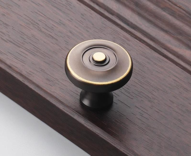 Aged Solid Brass Drawer Knob 32 28 32 mm 1 1/4" 1 1/8" 1 1/4" Antique Bronze Kitchen Door Drawer Pull Furniture Hardware Wholesale