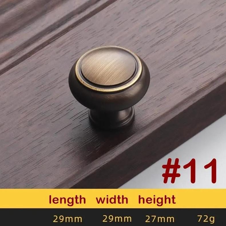 Aged Solid Brass Drawer Knob 29 27 29 mm 1 1/8" 1" 1 1/8" Antique Bronze Kitchen Door Drawer Pull Furniture Hardware Wholesale