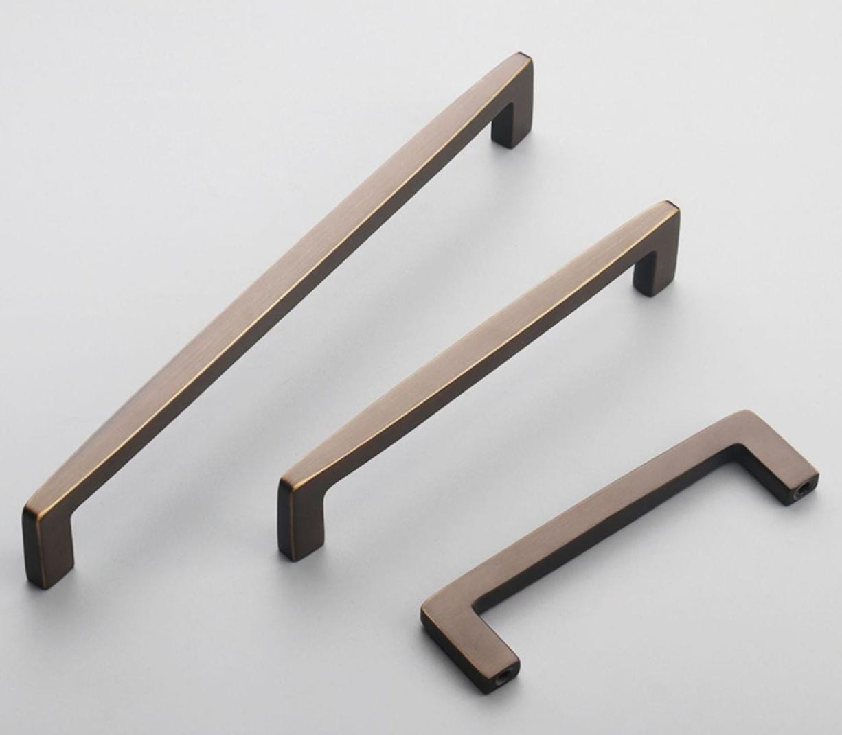 Aged Solid Brass Drawer Pull Handle Coffee Paleo Color 4 5 8 Inches 96 128 192 mm Kitchen Cabinet Door Furniture Decor Hardware Wholesale