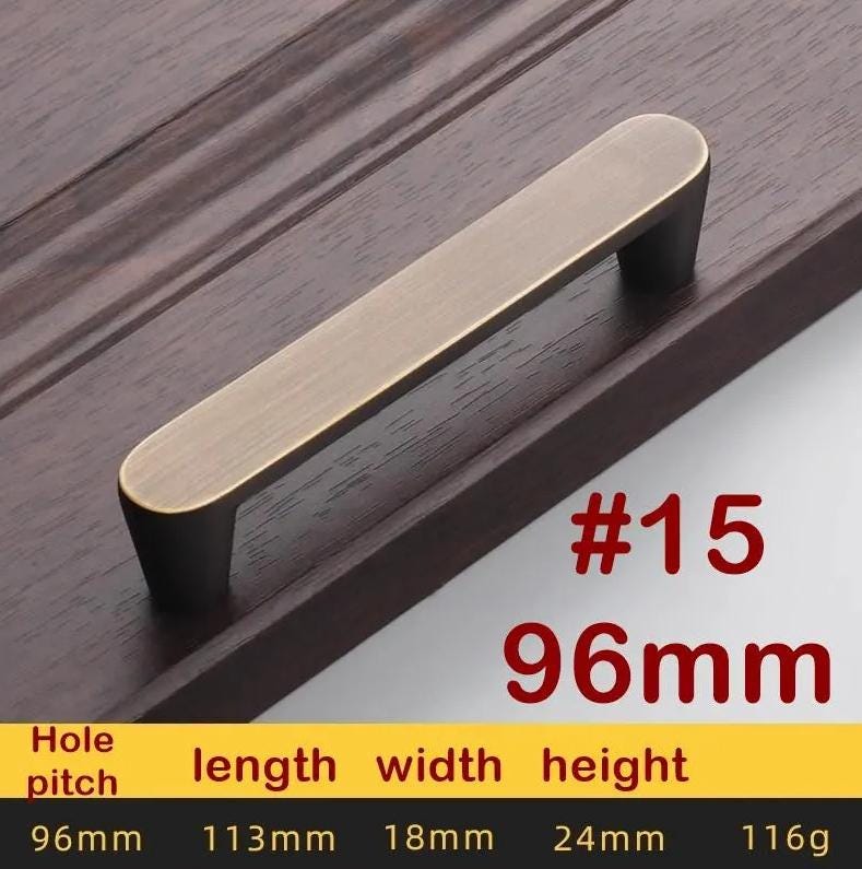 Aged Solid Brass Drawer Pull Handle Coffee Paleo Color 4 5 Inches 96 128 mm Kitchen Cabinet Door Furniture Decor Hardware Wholesale