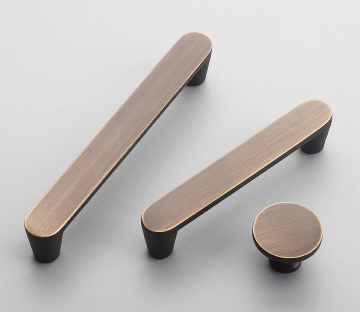 Aged Solid Brass Drawer Pull Handle Coffee Paleo Color 4 5 Inches 96 128 mm Kitchen Cabinet Door Furniture Decor Hardware Wholesale