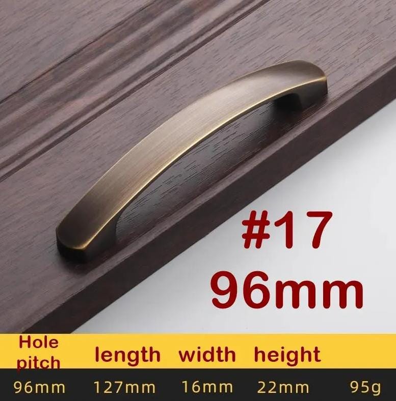 Aged Solid Brass Drawer Pull Handle Coffee Paleo Color 4 5 Inches 96 128 mm Kitchen Cabinet Door Furniture Decor Hardware Wholesale