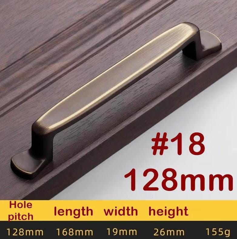Aged Solid Brass Drawer Pull Handle Coffee Paleo Color 4 5 Inches 96 128 mm Kitchen Cabinet Door Furniture Decor Hardware Wholesale