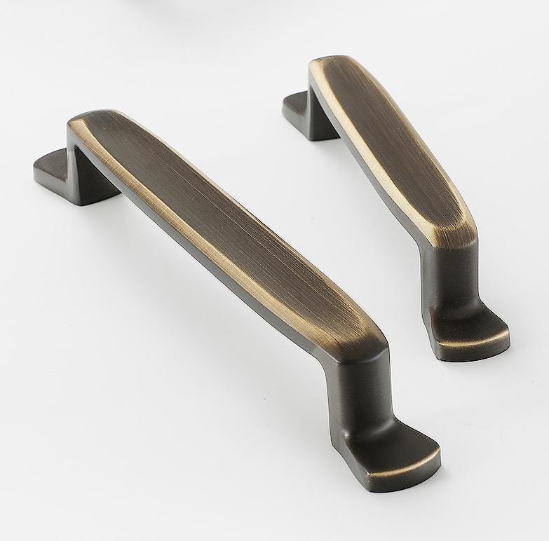 Aged Solid Brass Drawer Pull Handle Coffee Paleo Color 4 5 Inches 96 128 mm Kitchen Cabinet Door Furniture Decor Hardware Wholesale